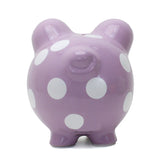 Polka Dot Piggy Bank Purple
